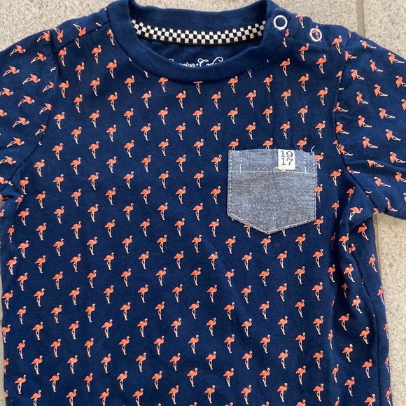 Sovereign Code Baby Boy Flamingo Onesie & Shorts, Sz 9 Months - Picture 2 of 8